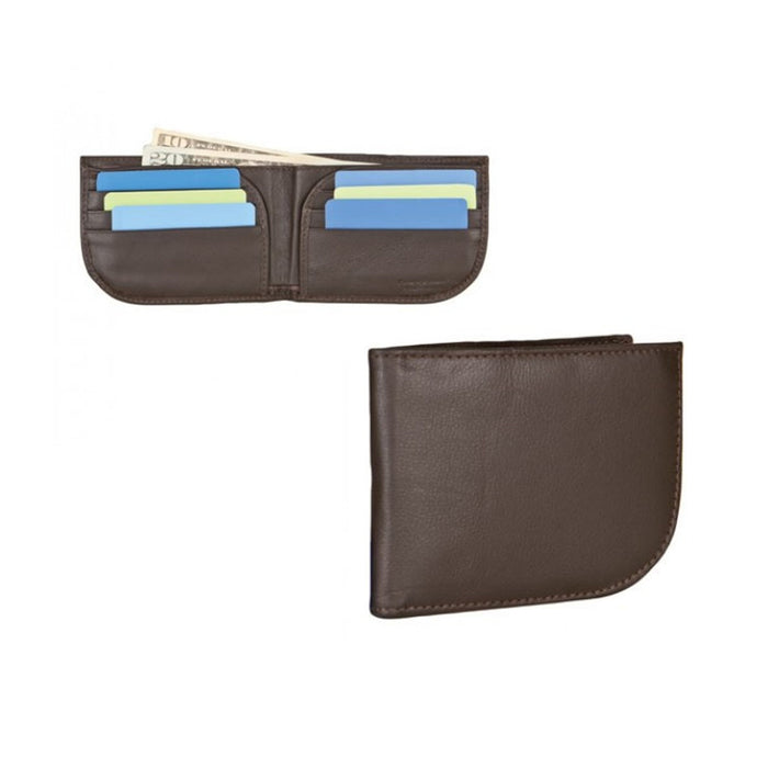 1 Travelon Front Pocket Wallet RFID Blocking Leather Id Card Mens Brown Billfold