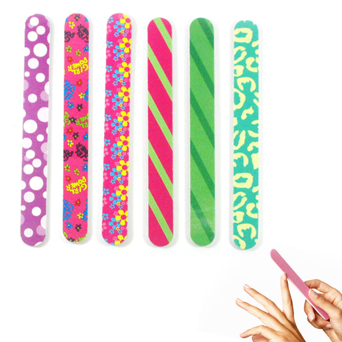 12 Double Sided Nail File Emery Board Manicure Pedicure Assorted Gift Set Design