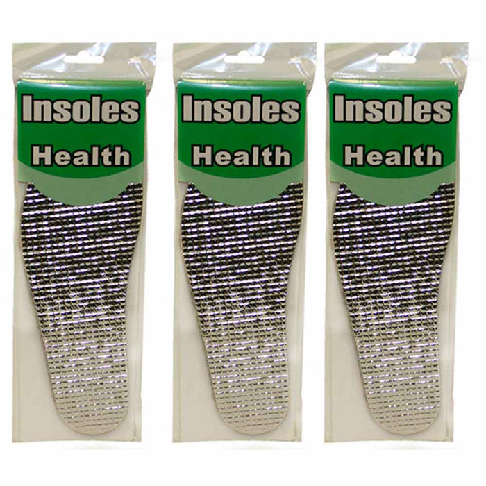 3 Pair Insulating Foil Thermal Shoe Insoles Mens Ladies Trainers Winter Warm !