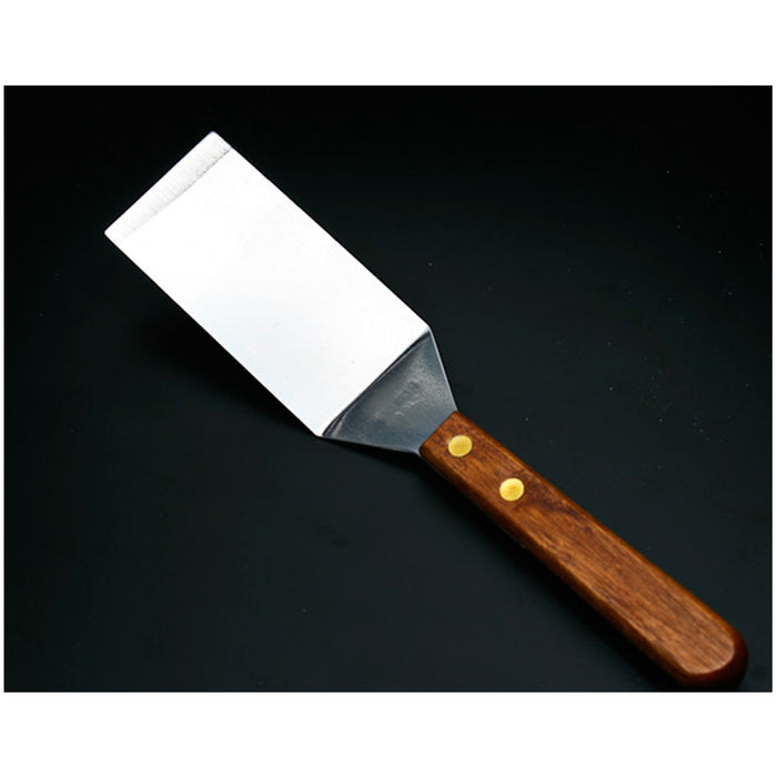 Mini Stainless Steel Spatula Cookie Cooking Kitchen Utensil Server Tool Wooden