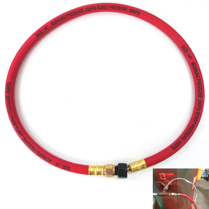 1 Whip Hose Oil Resistant Rubber Air Hose Pigtail Whip 2.5 Foot 1/4 Inch 200 PSI
