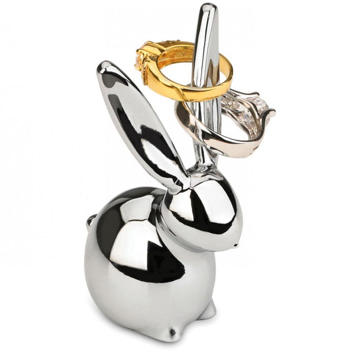 Umbra Zoola Bunny Rabit Ring Holder Chrome Jewelry Display Stand Organizer Gift