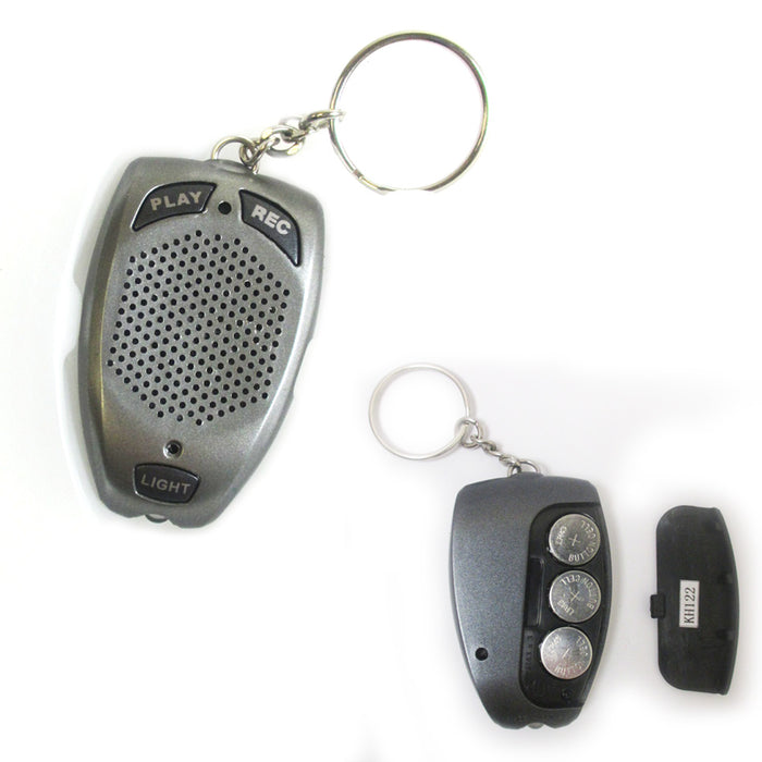 1 Digital Voice Recorder Keychain 10 Seconds Led Flashlight Playback Recording