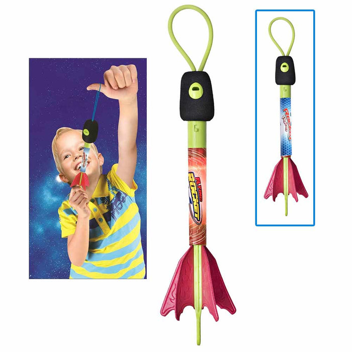 1 Light Up Foam Finger Rockets Slingshot Rocket Copters Sling Shot Fun Shooting