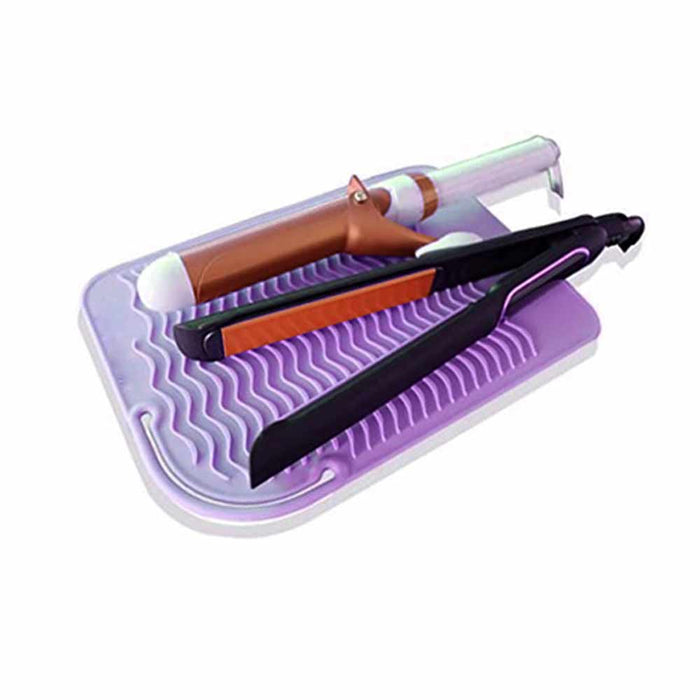 2 Silicone Mat Heat Resistant Curling Flat Irons Straightener Hair Styling Tools