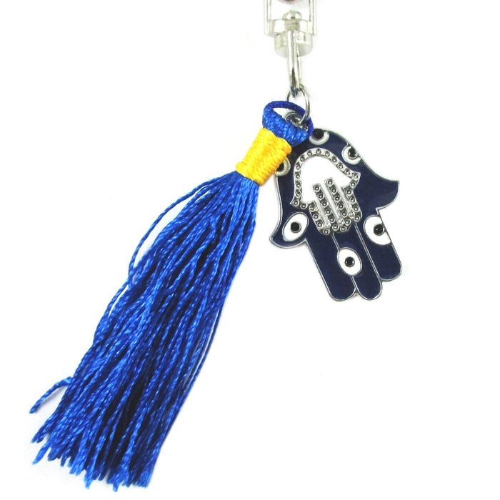 Lucky Hamsa Hand Fatima Evil Eye Keychain Nazar Blue Car Hanging Purse Women Men
