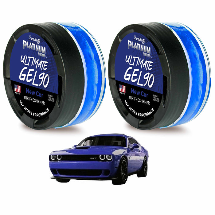 2 Paradise Ultimate Gel Air Freshener 90 Days Aroma Fragrance Scent New Car