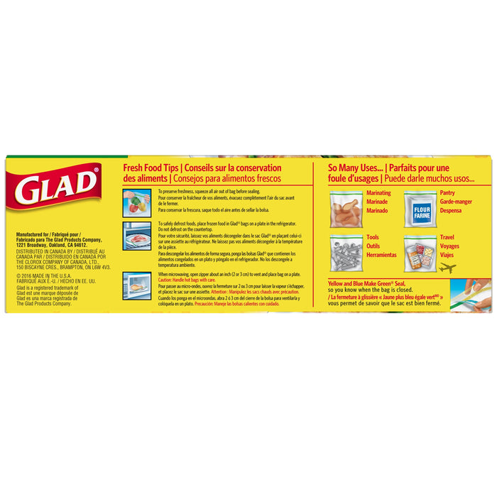 44 Ct Glad Double Seal Sandwich Bags Zipper Snacks School Lunch Storage BPA Free