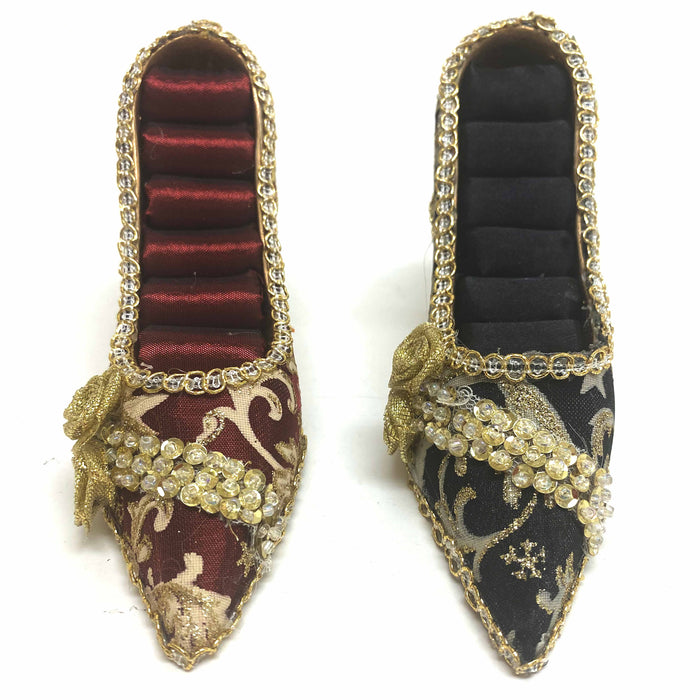 2 Pc Jewelry Ring Holder Display Storage High Heel Shoe Stand Organizer Earrings