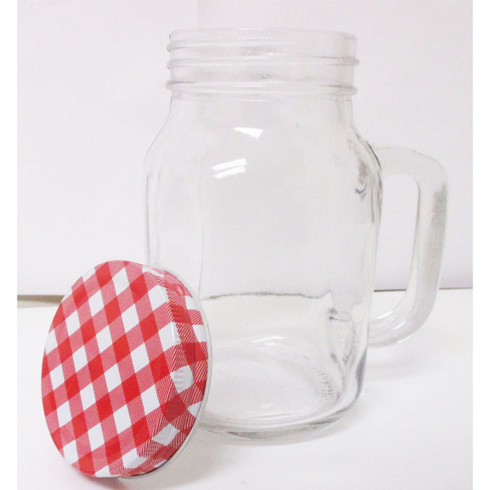 4 Mason Jar Handle Mug Rustic Bridal Wedding Drinking Clear Glass Smoothie 20oz