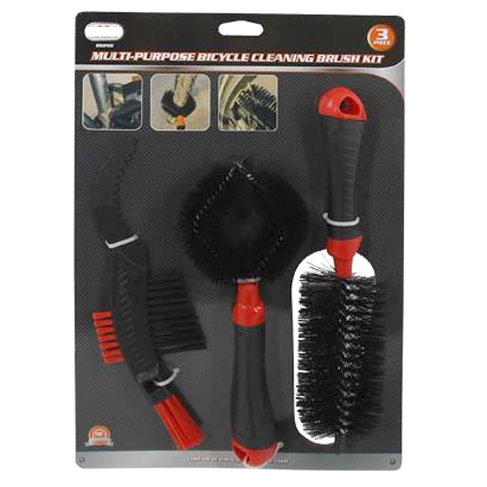 3 Piece Bike Cleaning System Claw Brush Chain Brake Tire Universal Bicycle Brushes