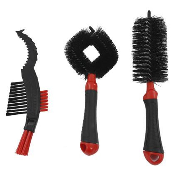 3 Piece Bike Cleaning System Claw Brush Chain Brake Tire Universal Bicycle Brushes