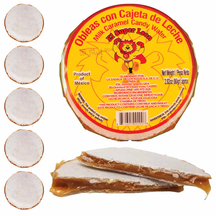 5 Pc Obleas Con Cajeta De Leche Mexican Candy Milk Caramel Wafer Caramelo Treat
