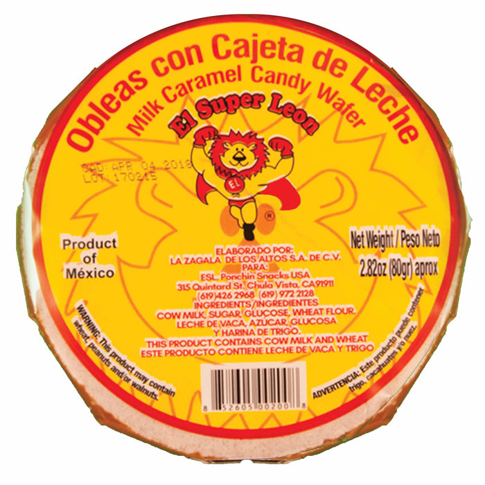 6 Pack Wafers with Caramel Spread Oblea Grande Cajeta Arequipe Dulce De Leche