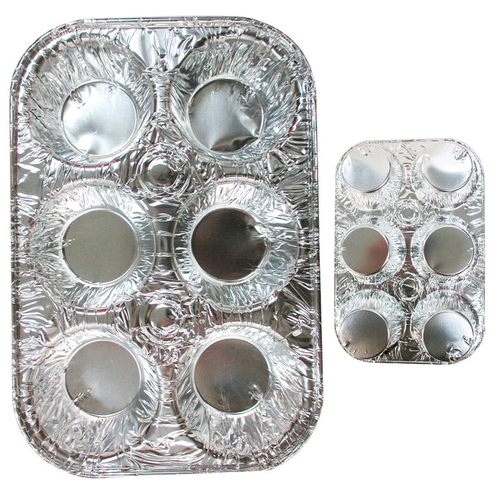 25Pc 6-Cup Aluminum Foil Muffin Pans Cupcake Aluminum Pans Disposable Container
