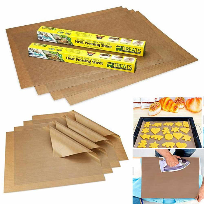 8 Pc Sheet Heat Press Oven Transfer PTFE Coated Non Stick 16" x 20" 5mil