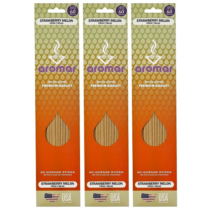 60 X Strawberry Melon Scent Incense Sticks Hand Dipped Burning Premium Fragrance