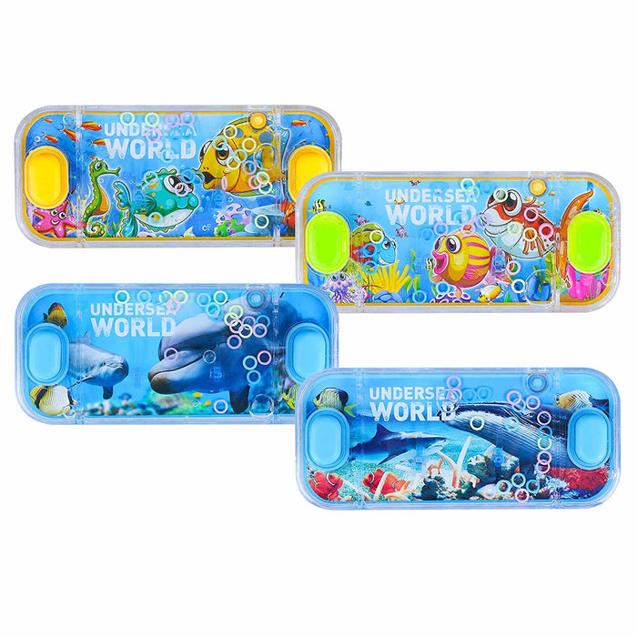 4 Pc Retro Handheld Water Games Ring Toss Undersea World Ocean Children Kid Gift