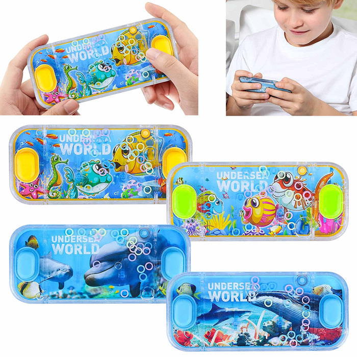 6 Pc Handheld Water Games Aqua Arcade Undersea Ring Toss Retro Toy Party Favor