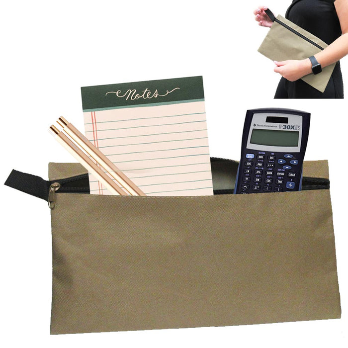 Zipper Pouch File Storage Bag Document Pouch Multipurpose Travel Tote Cosmetics