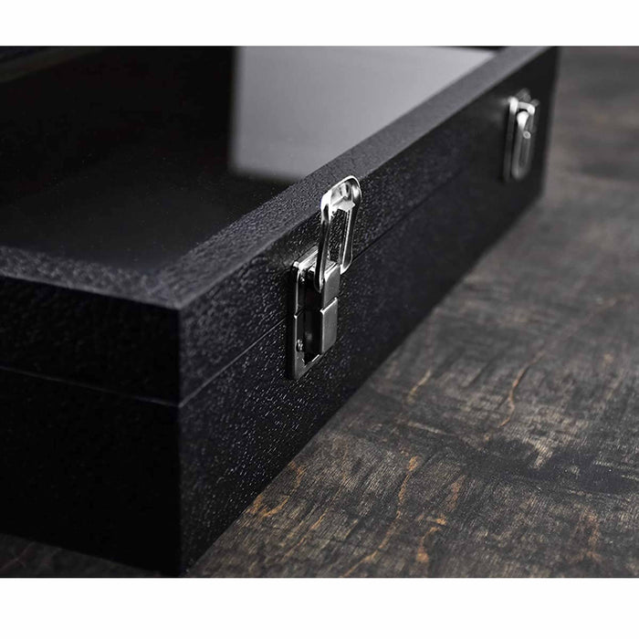 1 Glass Top Black Jewelry Box Gem Gemstone Display Case Holder Clear Lid Storage