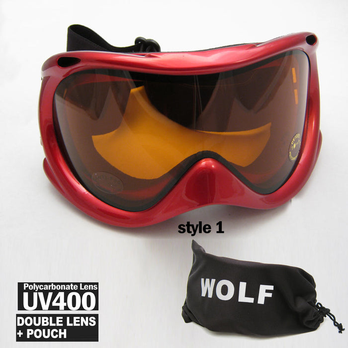Dustproof Goggles Motorcycle Ski Snowboard Lens Sunglasses Anti-fog Mens Womens