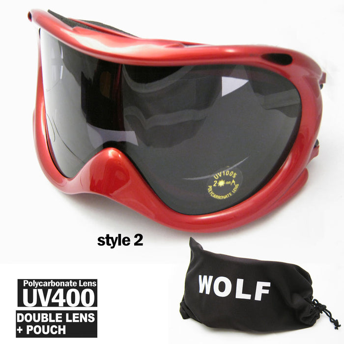 Dustproof Goggles Motorcycle Ski Snowboard Lens Sunglasses Anti-fog Mens Womens