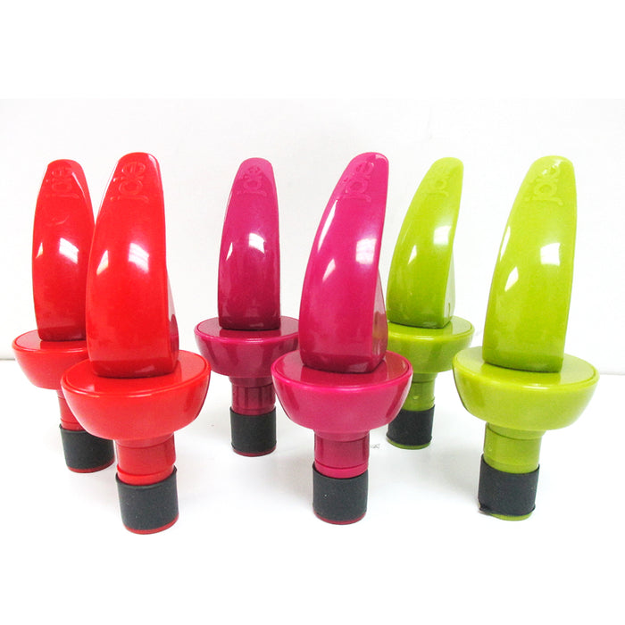 6 Wine Bottle Stoppers Preserver Vacuum Sealer Expanding Cork Joie Airtight Top
