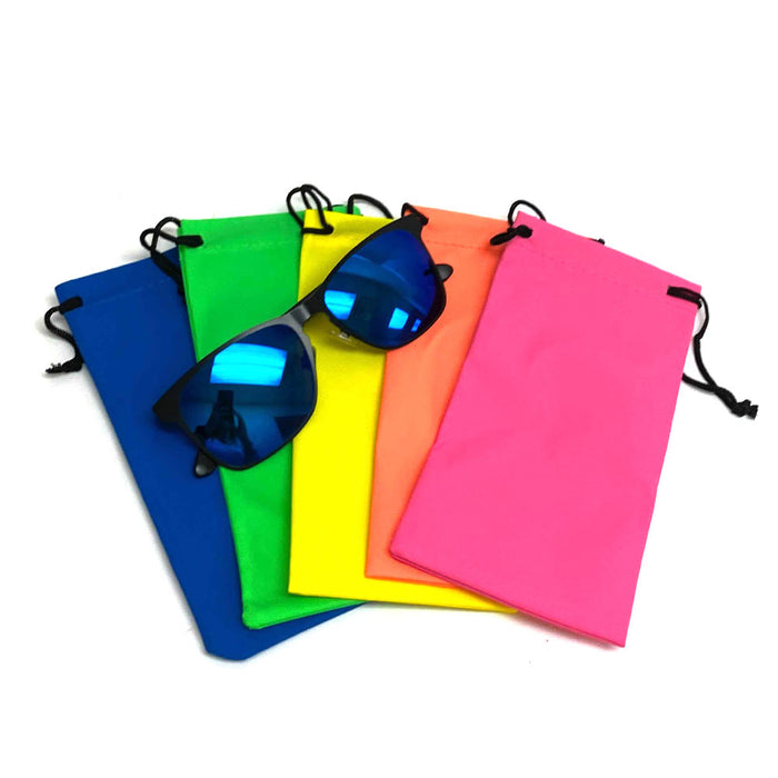 5Pc Microfiber Bag Pouch for Sunglasses Cleaning Soft Case for Eyeglasses Neon