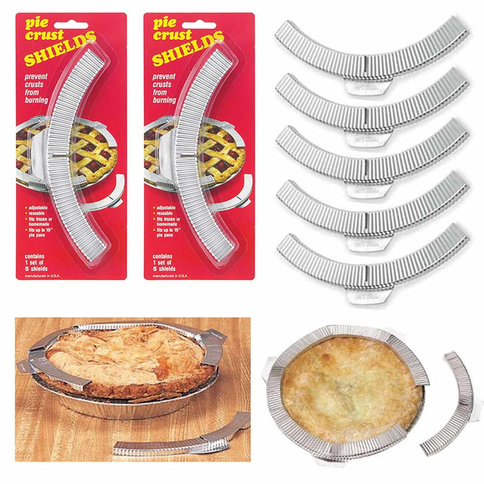 10 Pc Aluminum Baking Pie Crust Shield Reusable Fits 10" Pan Frozen Round Pizza