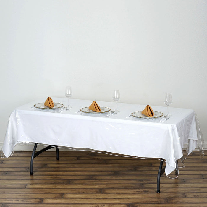 2pc Crystal Clear PVC Tablecloth Dining Table Protector Plastic Waterproof 52X70