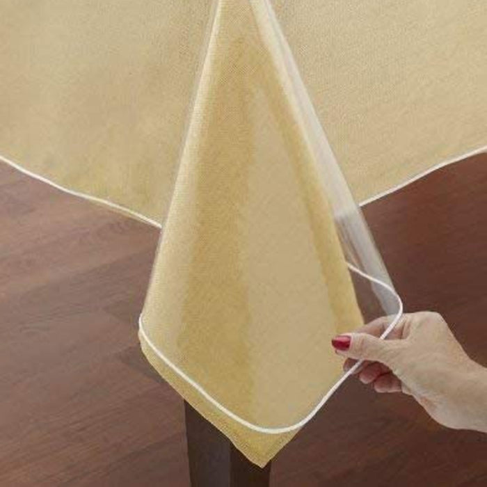 1 Pc Clear Transparent PVC Tablecloth Table Protector Waterproof Covering 52X70