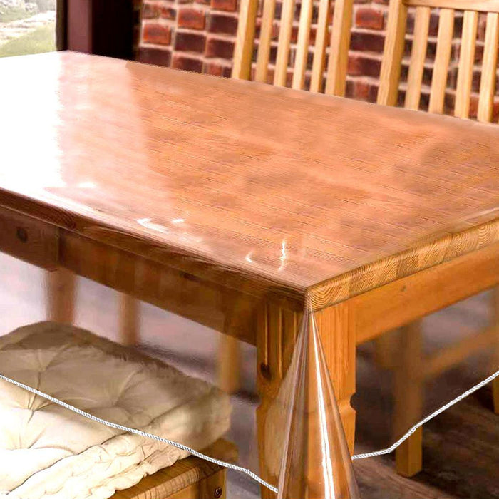 1 Pc Clear Transparent PVC Tablecloth Table Protector Waterproof Covering 52X70