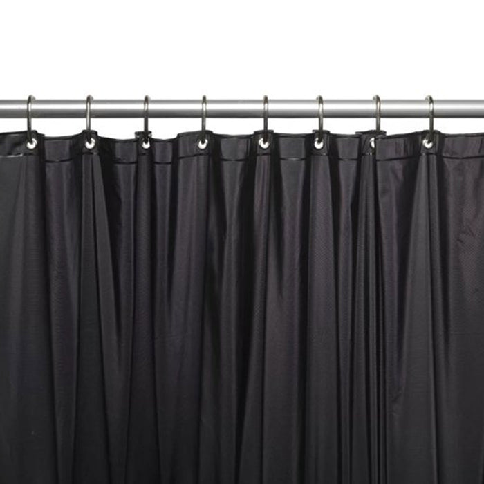 1 Black Heavy Duty Magnetized Shower Curtain Liner Waterproof Vinyl 70"X72" New