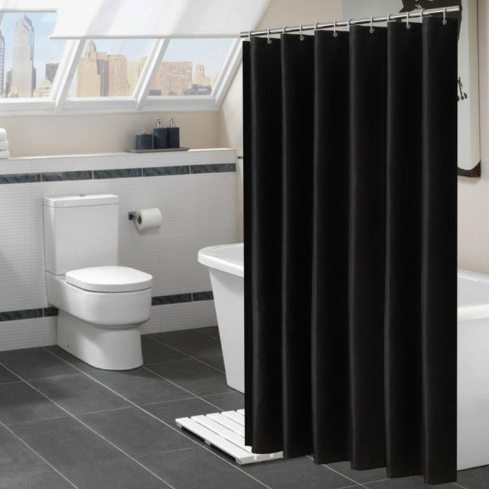 1 Black Heavy Duty Magnetized Shower Curtain Liner Waterproof Vinyl 70"X72" New