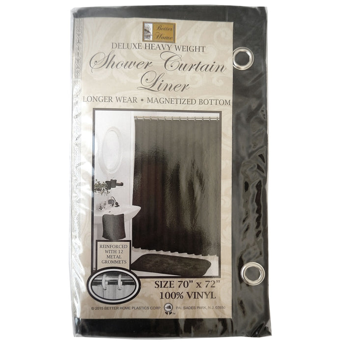 1 Black Heavy Duty Magnetized Shower Curtain Liner Waterproof Vinyl 70"X72" New