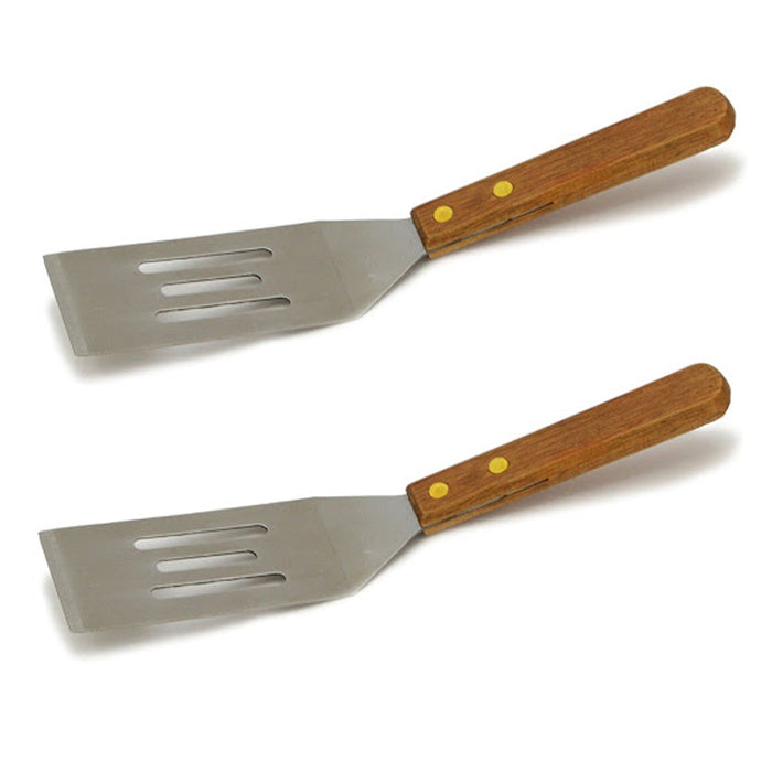 2 Pc Chef Craft Small Slotted Cookie Spatula Stainless Steel Wood Handle Kitchen
