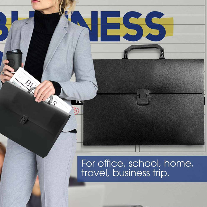 2 Pc Document Case Holder Handle Letter Size Paper Organizer Briefcase Portfolio