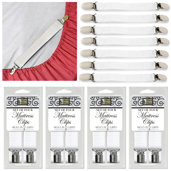 16 Bed Sheet Clips Mattress Grips Heavy Duty Suspender Straps Fastener Grippers