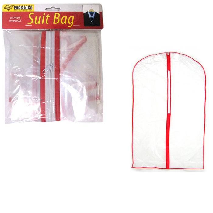 12X Clear Garment Bag Foldable 34" Suit Dress Jacket Cover Zipper Travel Storage