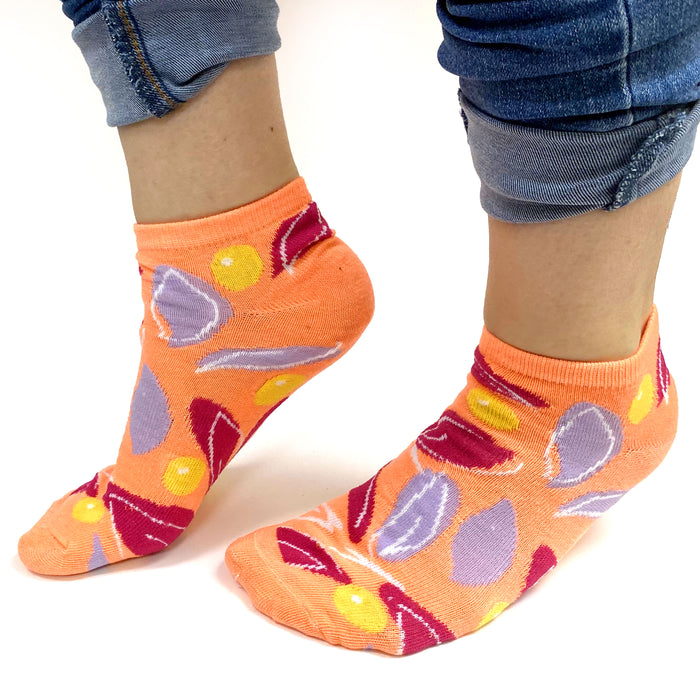 Lot 12 Pairs Women's Neon Ankle Socks Ladies Girls Candy Color Cotton Size 9-11