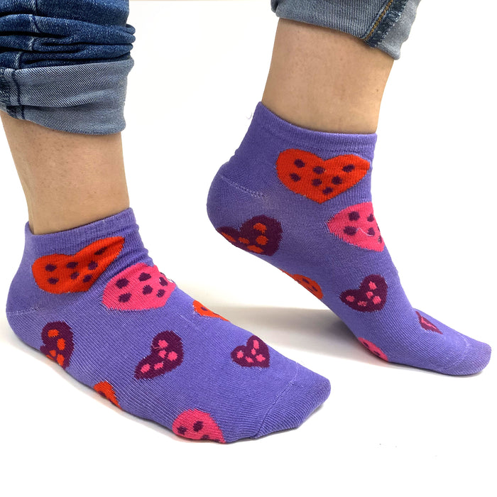 12 Pairs Women Fashion Hearts Cotton Colors Casual Ankle Low Cut Socks Size 9-11