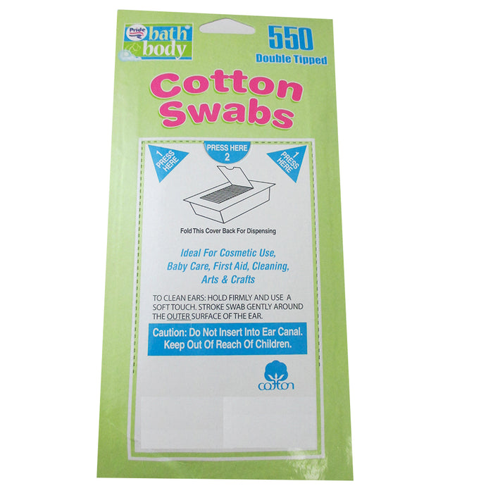550 Cotton Swabs Double Tipped Applicators Tip Safety Ear Wax Remover Sanitary