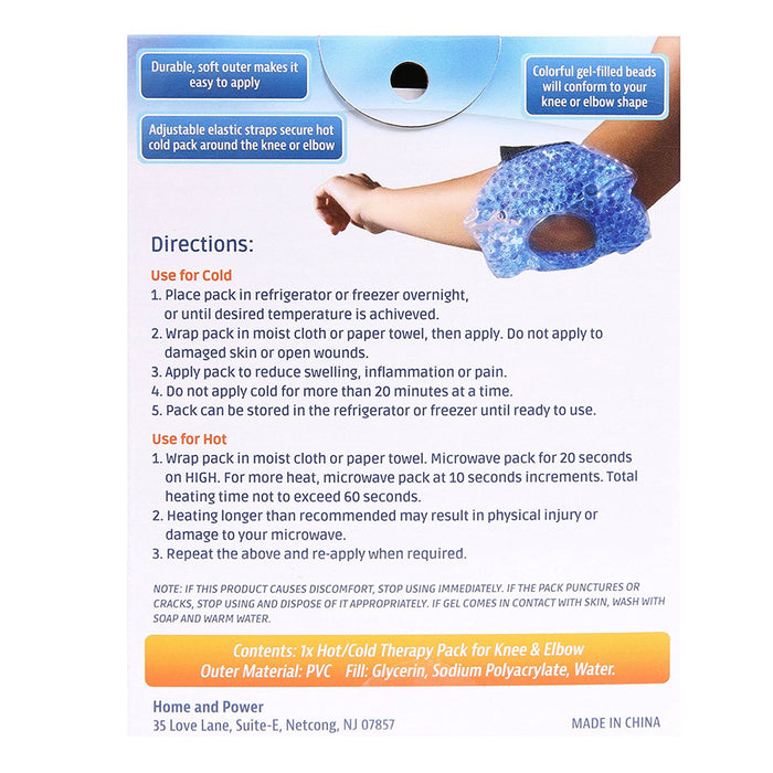 1 Hot Cold Therapy Pack Pain Relief Knee Elbow Reusable Gel Beads Wrap Muscle