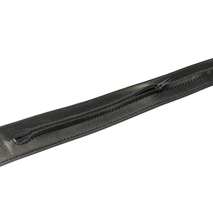 Travelon Zippered Money Belt Leather Black One Size 32"-46" Travel Waist Wallet