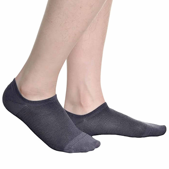 12 No Show Socks Thin Grey Loafer Soft Men 10-13 Sneakers Low Cut Non Slip Grips
