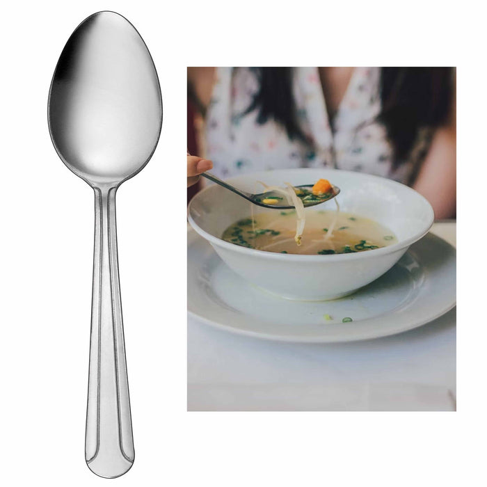 24 Pc Stainless Steel Teaspoons Dominion Dinner Table Tea Spoon Serving Utensils