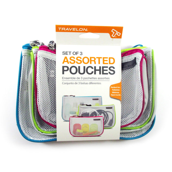 3 Pc Travelon Pouches Set Travel Tech Cords Accessories Portable Cables Chargers