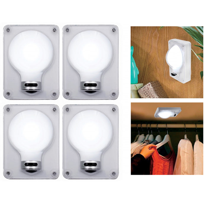 4 COB LED Bulb Switch Light Countertop Display Stick On Battery Power Mount Lamp