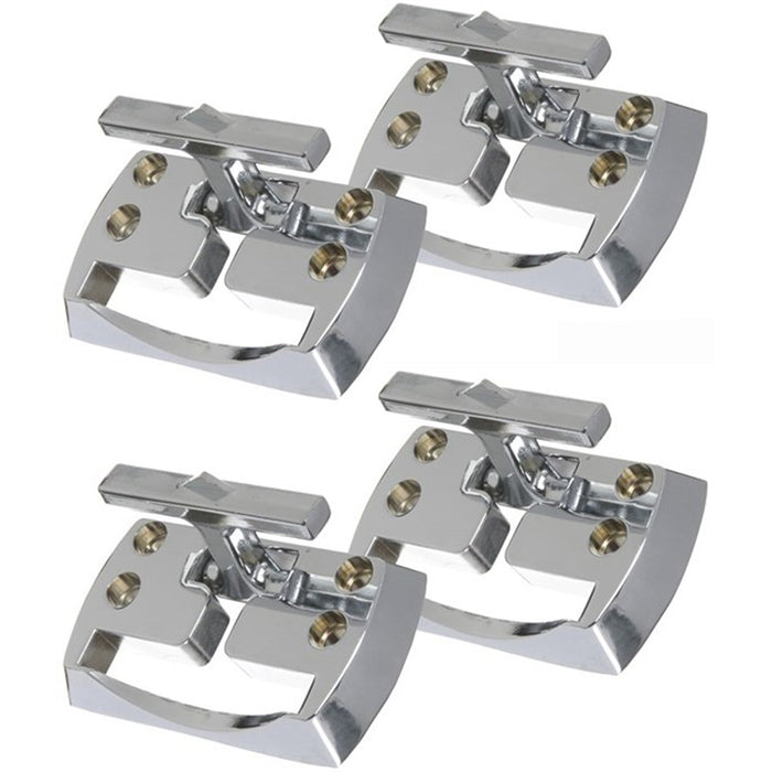 4 Pc Rope Cleats Chrome Fold Away Hook Trailer Anchor Tie Down Outdoors Boat